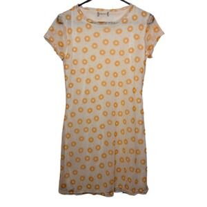 Altar'd State Floral Mesh‎ Mini Dress Women's Size M Yellow Flowers Never Worn